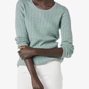 Women's Cable Knit Sweater - Sage Green